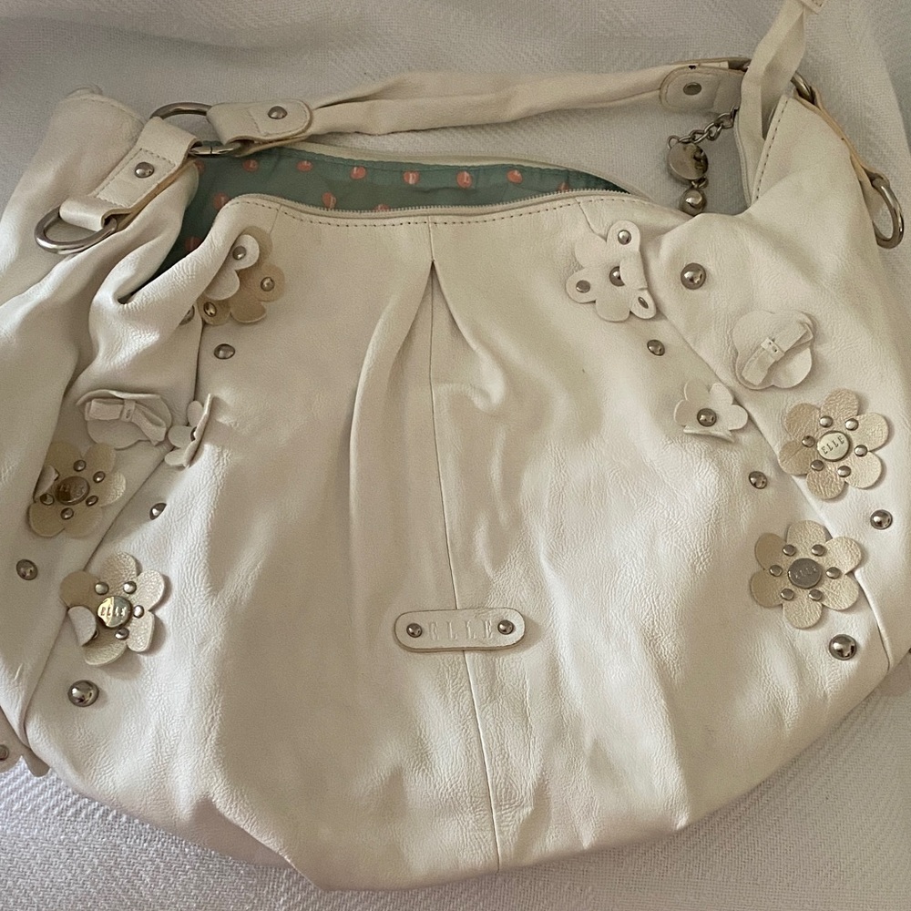 Elle off white Floral Shoulder Bag